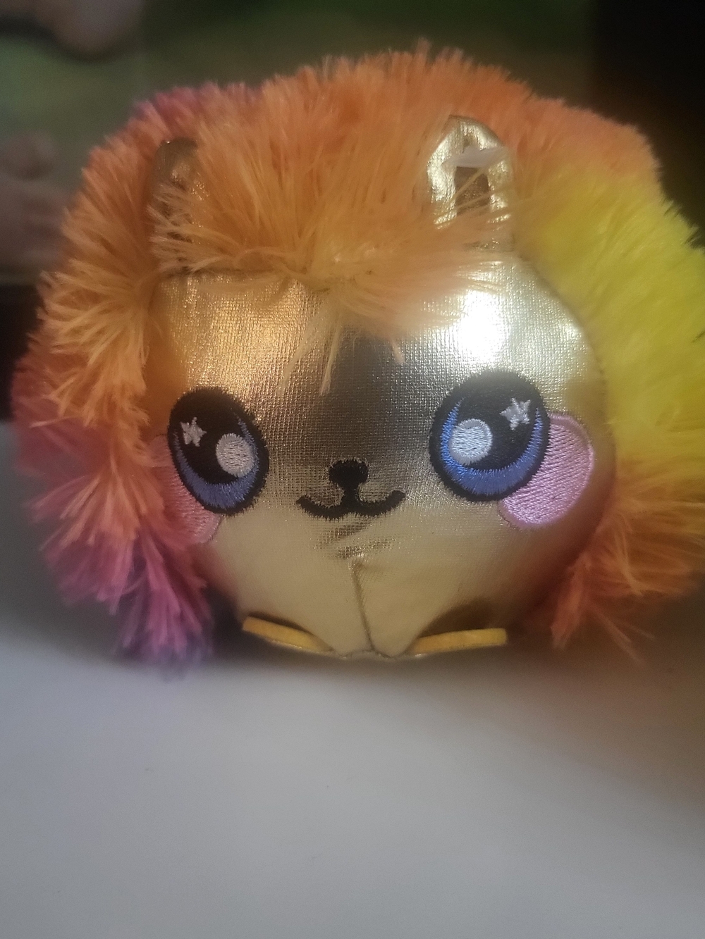 Gold-Faced Rainbow Plush Hedgehog - Colorful Soft Toy